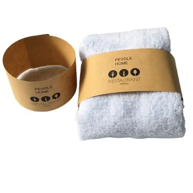 Wholesale Custom Printed Ecofriendly Recycled Home Textile Wash Cloth Bath Towel Paper Label Sleeve Beach Packaging