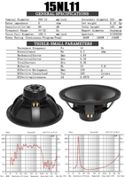 Haut-parleur de graves de 15 pouces avec aimant en néodyme, 1600 W de puissance élevée, bobine vocale de 4 pouces, haut-parleur de haute qualité 99 dB.