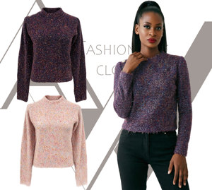 Glamorous Shiny Metallic Sweater Glitter Knit Pullover Rhinestone Shoulder Button Detail Shimmer Party <strong>Jumper</strong> for <strong>Women</strong> - Product Image 2