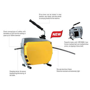 Máquina de Limpieza de Alcantarillado de 370W en Oferta para África, Limpiador de Tuberías de 50 mm-200 mm para Líneas de Drenaje - Product Image 1