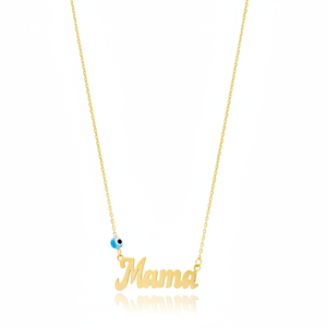 Mama Design Letter Charm Turkish Eye Design Turkish Wholesale Handcrafted 925 Sterling Silver Jewelry <b>Necklace</b> - Product Image 2