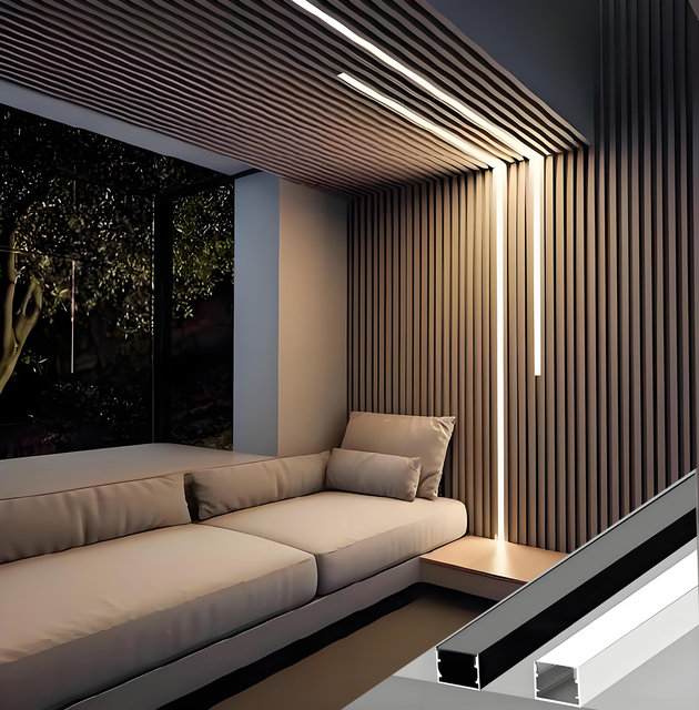 LED Linear Light Aluminum Extrusion Profile, Recessed Surface LED Strip Channel Diffuser for Commercial Residential Lighting