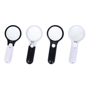 แว่นขยายแบบมีไฟ LED ขนาด 3X/45X สีขาวดำ วัสดุ ABS โปร่งใส พกพาสะดวก สำหรับผู้สูงอายุอ่านหนังสือ - Product Image 1