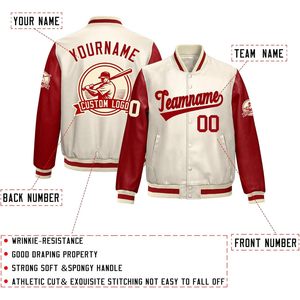 Veste universitaire personnalisée en cuir pleine fleur unisexe pour adulte, avec nom et numéro brodés, style classique Letterman, col baseball - Product Image 2