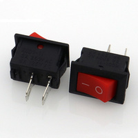 Mini interrupteur AC 2 broches 3A 250V 6A 125VAC 10x15mm Rouge ON-OFF Interrupteur à bascule KCD1-11 10*15mm KCD11