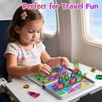 Juego de 100 Piezas de Juguetes Magnéticos Mini para Niños, Bloques de Construcción Magnéticos Educativos
