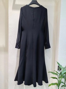 <span class=keywords><strong>Vestido</strong></span> nuevo de alta calidad 2024 otoño mujer cuello redondo túnica botón hebilla Deco manga larga azul oscuro vino rojo <span class=keywords><strong>vestido</strong></span> de <span class=keywords><strong>fiesta</strong></span> <span class=keywords><strong>XXL</strong></span> - Product Image 4