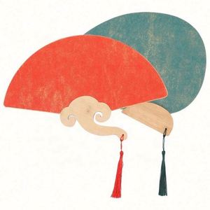 Éventail personnalisé en carton épais de bonne qualité, double face, en papier de riz, peint à la main, calligraphie, peinture chinoise semi-cuite - Product Image 1