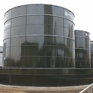 Cow Dung Treatment Biogas Plant To Generator Electricity enameled steel bolted tank