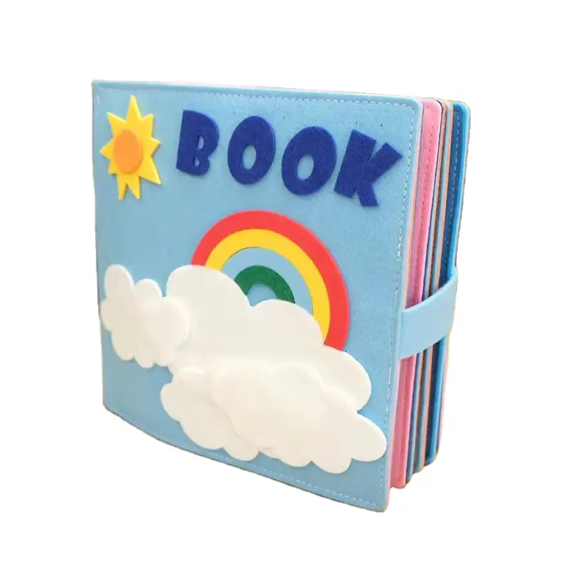 Groothandel Kids Educatief Boek Vroeg Onderwijs 3D 3D Vilt Boek Regenboog Non-woven Vilt Boek Speelgoed