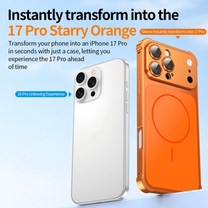 Coque de téléphone magnétique en métal aluminium mat antichoc avec film de protection d'objectif en verre pour <span class=keywords><strong>iPhone</strong></span> 17 13 14 15 16 Pro Max – Vente en gros - Product Image 3