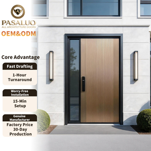 Portes de sécurité blindées en aluminium double couche, style américain, personnalisées, pour maison et villa, modèle OEM PSL 2026 - Product Image 1