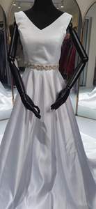 จัดส่ง S6903F ใหม่2023ชุดเดรสแต่งงานแบบเปลือยไหล่โชว์ท้องฟ้าเต็มไปด้วยดวงดาวแบบเรียบง่าย - Product Image 2