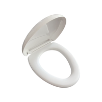 Abattant de toilettes moderne à fermeture douce avec amortisseur et charnière, forme allongée, dégagement rapide, garantie 3 ans pour salle de bain