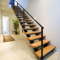 Kit de marches d'escalier en bois de pin non traité pour terrasse extérieure ou rénovation d'escalier intérieur