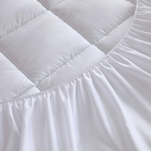 Protector de colchón acolchado, color blanco/gris oscuro, 100% poliéster, 360GSM, <span class=keywords><strong>con</strong></span> falda de cama de 43cm, 1 unidad - Product Image 5