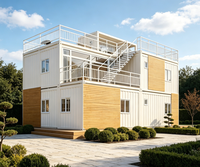 Maisons conteneurs modernes à panneaux sandwich multi-étages à installation rapide pour villas, bureaux, bâtiments, camps, dortoirs et appartements