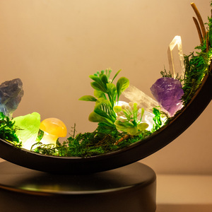 <span class=keywords><strong>Lampe</strong></span> à <span class=keywords><strong>grappe</strong></span> de cristaux ronde faite à la main, thème Forêt Enchantée, alimentée par USB, lumière d'ambiance pour décoration de jardin féerique (vente en gros) - Product Image 4