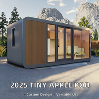 Maison préfabriquée mobile intelligente, capsule spatiale portable, villa extensible, mini cabine mobile modulaire de 20 pieds avec salle de bain