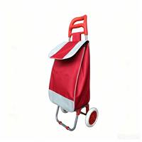 Chariot de courses pliable portable grande capacité avec poche latérale pour supermarché et transport de bagages