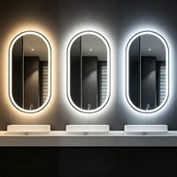 Miroir de salle de bain LED intelligent avec haut-parleur Bluetooth intégré, anti-buée, rétroéclairé, à intensité variable, pour maquillage, salon, hôtel, maison