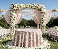 Nappe ronde en polyester personnalisée, nappe de table pour mariage, banquet, réception d'hôtel, décoration de table de fête