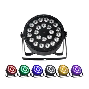 Led Up Lighting With Remote 24x18w rgbwa uv 6in1 Plastic Flat Led Par Light