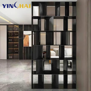 خزانة غرفة فواصل معدنية ذهبية فاخرة لغرفة المعيشة وغرفة النوم وفواصل غرفة النوم من الفولاذ المقاوم للصدأ - Product Image 4