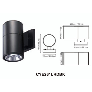 โคมไฟติดผนังแบบหัวเดียว ขึ้นลง พร้อมเซ็นเซอร์ตรวจจับความเคลื่อนไหว ระดับการป้องกันน้ำ IP65 ทำจากอะลูมิเนียม สำหรับภายนอกอาคาร - Product Image 2