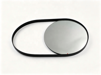 Miroir d'appoint ovale moderne, verre argenté, cadre en métal noir avec base ajourée, miroir décoratif pour chambre à coucher et salon