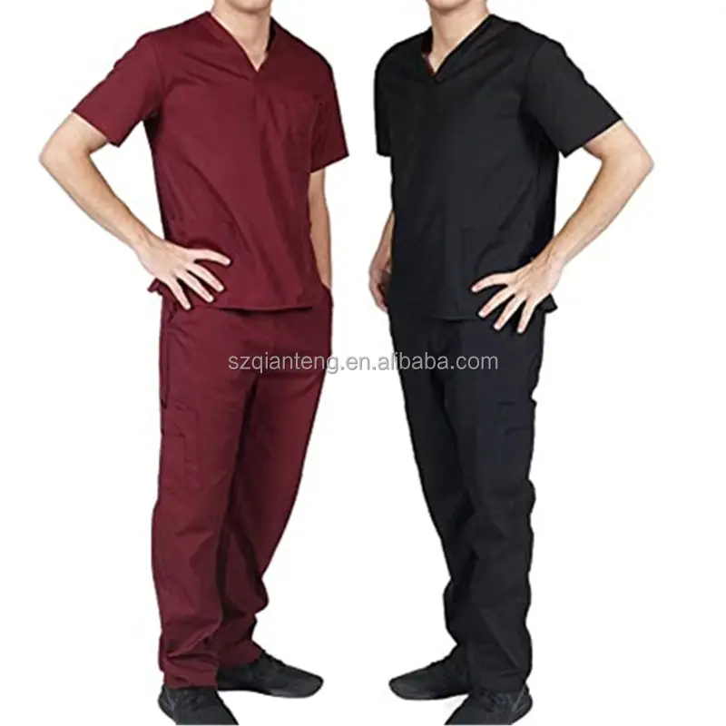 AQTQ Top Quality Nurses Hospital Uniforms Nursing Best-Selling Breathable Scrubs Jogger Men Scrub Sets Uniforms Custom