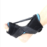 Attelle de nuit pour fasciite plantaire avec fermeture auto-agrippante, orthèse de cheville réglable pour le soutien du pied tombant, en nylon pour adultes