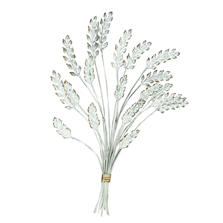 IVYDECO-adornos modernos de Metal para decoración del hogar, arte de pared con hojas de hierro y flores