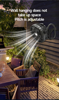 Ventilateur de plafond extérieur étanche rechargeable haute lumière avec régulation de vitesse en continu pour le refroidissement de la circulation de l'air de camping