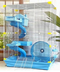 Vendita diretta in fabbrica nuova gabbia per criceto a tre piani piccolo castello lato casa principale copertura in plastica solido eco-friendly criceto Villa - Product Image 6