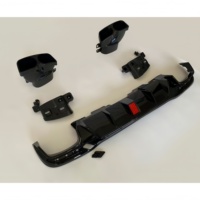 Diffuseur de pare-chocs arrière style AMG GLE63 en carbone avec embouts d'échappement quadruples chromés pour Mercedes GLE W166 2015-2019