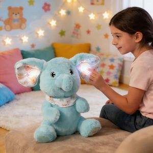Adorable Muñeco de Peluche de Elefante con Bordado de IA, Súper Suave, Relleno de Algodón PP, Interactivo con Voz, para Alivio del Estrés y Regalo de Cumpleaños - Product Image 1