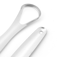 Grattoir et nettoyeur de langue en acier inoxydable, design cuillère en U, écologique et portable pour une élimination efficace de la mauvaise haleine