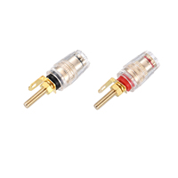 Borne à relier plaquée or Connecteur banane femelle à filetage M8 en cuivre plaqué or pour amplificateur HiFi