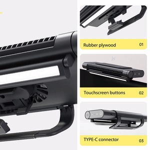 พัดลมแขวนคอมพิวเตอร์ไร้ใบพัดพร้อมไฟ 2000mAh พัดลมตั้งโต๊ะ ปรับความเร็วได้แบบไม่มีขั้นบันได เสียงเบา สำหรับโฮมออฟฟิศ - Product Image 5