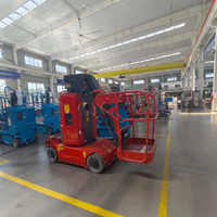 Plateforme de travail aérienne mobile en aluminium à double mât, 6M-16M, avec pompe diesel manuelle, haute efficacité et nacelle élévatrice