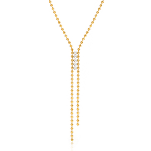 Collier élégant en perles J&D pour femmes, plaqué <span class=keywords><strong>or</strong></span> 18 carats, acier inoxydable, chaîne en zircone blanche avec pendentif en cristal - Product Image 6