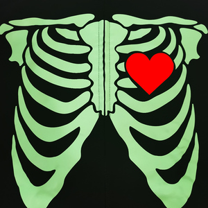 Logo personalizzato Y2k Glow in the Dark Pullover oversize in pile di cotone nero foderato di seta Full Zip up felpe con cappuccio taglie forti da uomo - Product Image 3