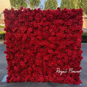 Silk Fabric Cloth Floral 3D Roll up Curtain Flower Wall Backdrop for Wedding Birthday Party Carnival <strong>Background</strong> - Product Image 5