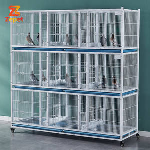 Cage à pigeons multi-niveaux en acier galvanisé de qualité supérieure, <span class=keywords><strong>anti</strong></span>-évasion, avec système de sécurité renforcé <span class=keywords><strong>anti</strong></span>-fouines, pour l'exposition commerciale de pigeons - Product Image 1