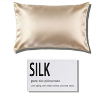 Taie d'oreiller de luxe en soie de mûrier pure à 100 %, ultra-douce, absorbant l'humidité, avec fermeture éclair discrète, 19-22 mm, personnalisable