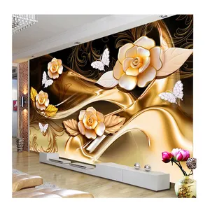 KOMNNI personalizado Mural estéreo joyería flor papel tapiz frescos sala de estar TV sofá dormitorio lujo hogar Decoración papel de pared para paredes