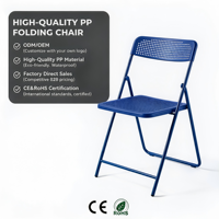 Chaise pliante en plastique PP de haute qualité, couleur personnalisée, pour mariage et événements en plein air, chaise pliante en plastique imperméable