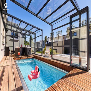 Recinto de piscina de vidrio templado a prueba de huracanes <span class=keywords><strong>para</strong></span> exteriores Sistema de cubierta automática <span class=keywords><strong>para</strong></span> hoteles Apartamentos Polygon Sunroom Piscina - Product Image 2