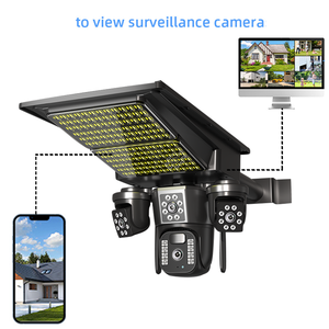 Cámara <span class=keywords><strong>Solar</strong></span> Guangheng de 3MP con Triple Lente y Soporte para Poste de Luz - Doble Luz, Audio Bidireccional, Detección Humana, Notificaciones de Imagen - Product Image 2